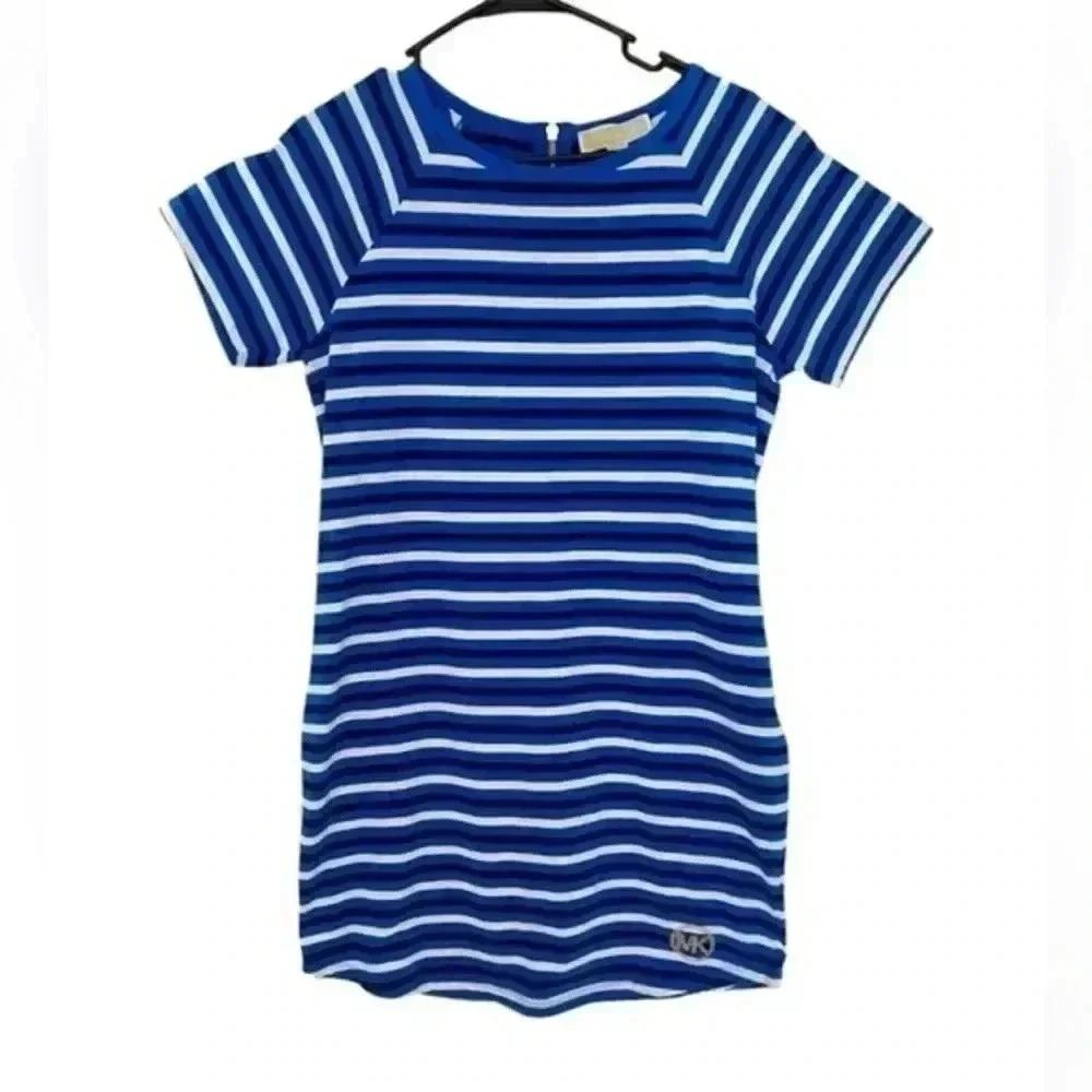 Michael Kors striped blue and white T-shirt dress